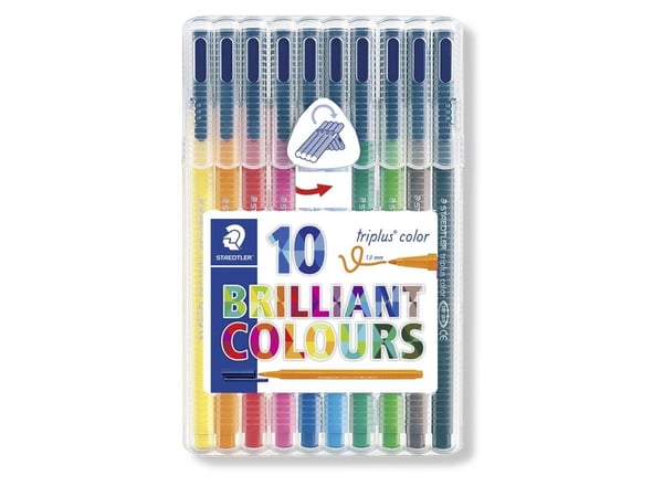 Kuitukynä Staedtler 323 SB10 Triplus Color 1,0 mm ass. värit - (10 kpl.)