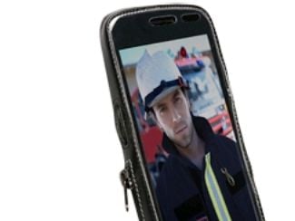 Krusell Classic - Eske for mobiltelefon - lær - grå, svart - for Samsung Galaxy Nexus