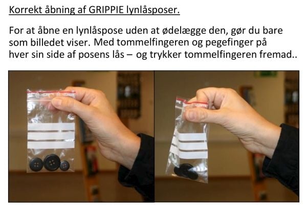 Lynlåspose, Grippie, 50 µm, 60 x 80 mm LD-PE, Transparent, Uden tryk lynlåslukning, pakke a 1000 stk