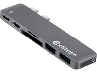 eSTUFF Allure Series Slot-in Hub Pro - Dokkingstasjon - USB-C / Thunderbolt 3 - for Apple MacBook Pro with Touch Bar (I midten av 2017, I slutten a...