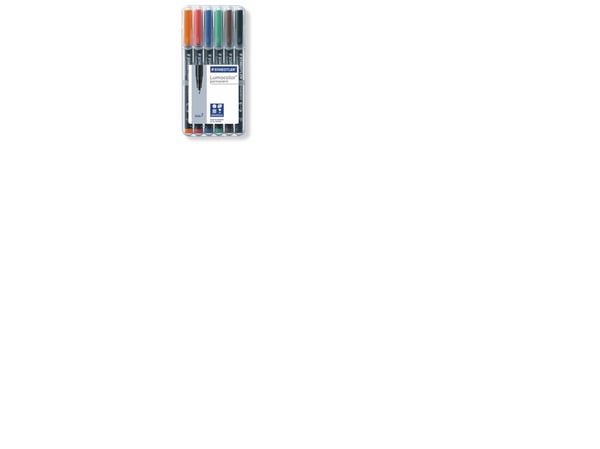 Staedtler 318 WP6, Musta, Sininen, Ruskea, Vihreä, Oranssi, Punainen, Musta, Läpinäkyvä, Polypropeeni (PP), 0,6 mm, 6 kpl