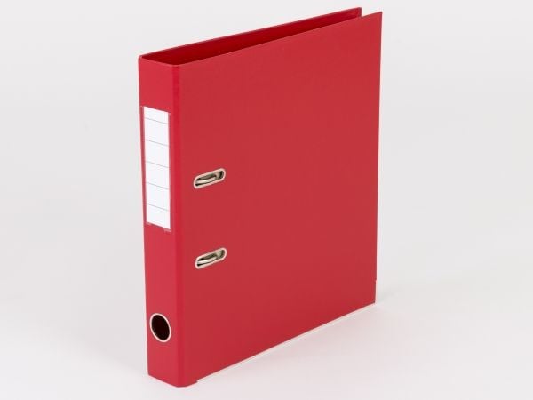 Brevordner, Q-Line rød, Metalskinne, 50mm, 210x297mm antal ringe: 2 - (10 stk.)
