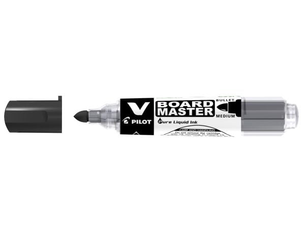 Whiteboardtusj Pilot V-Board Master, rund spiss, svart - (10 stk./pakning)