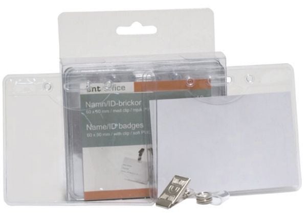 Kongresmærker, BNT, 60x90 Til ID blød plast liggende, transparent - (10 stk.)