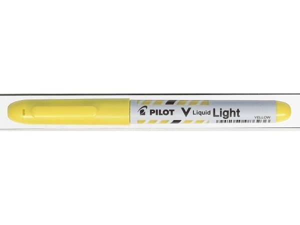 Tekstmarker, Pilot V-Liquid, SW-VLL-Y 3,3MM, Skrå spids, gul - (12 stk.)