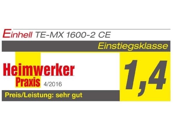 Einhell TE-MX 1600-2 CE, Mørtel, Maling, Pulver, Sort, Rød, M14, Ergonomisk, 750 RPM, 1600 W