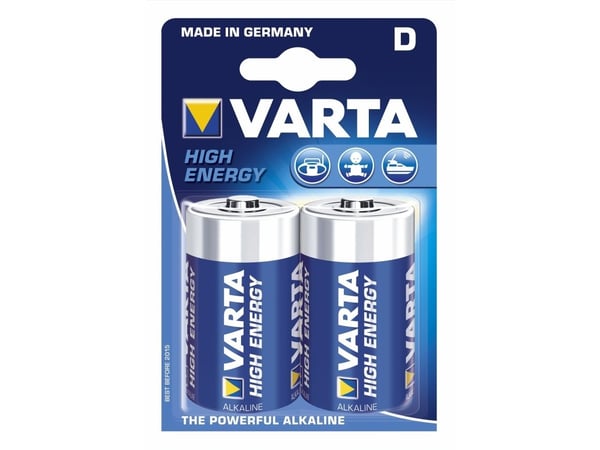 Varta High Energy - Batteri 2 x D - Alkalisk