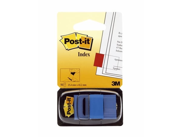 3M Post-It folieindekseringsfliker 25x43mm 50 stk. blå (13K001C)
