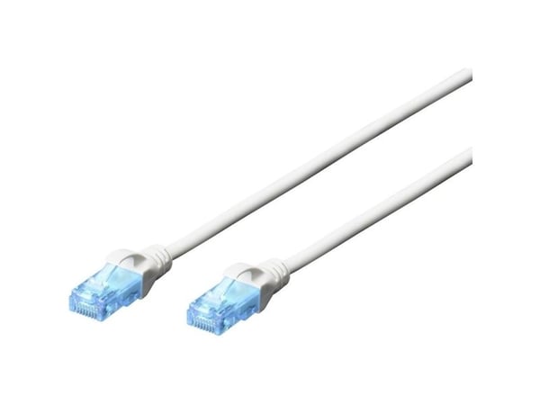 DIGITUS Professional Premium - Koblingskabel - RJ-45 (hann) til RJ-45 (hann) - UTP - CAT 5e - med støvel, uten hindringer - hvit, RAL 9003