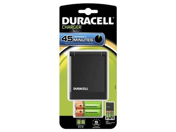 Duracell CEF27, Nikkelimetallihybridi (NiMH), Ylivaraus, Ylikuumeneminen, Oikosulku, AA, AAA, 4 kpl, Sisältää paristot