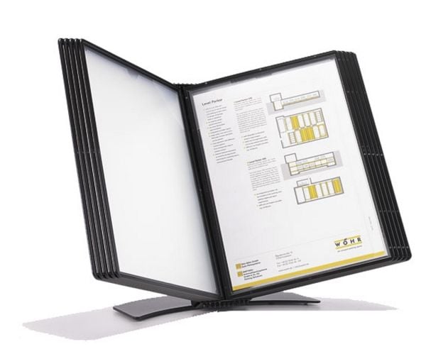 Registersystem A5 Easymount t/20 lommer sort bordmodel