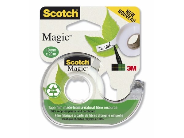 Tapedispenser, Scotch, Magic tape A Greener Choice, 19 mm x 33 m