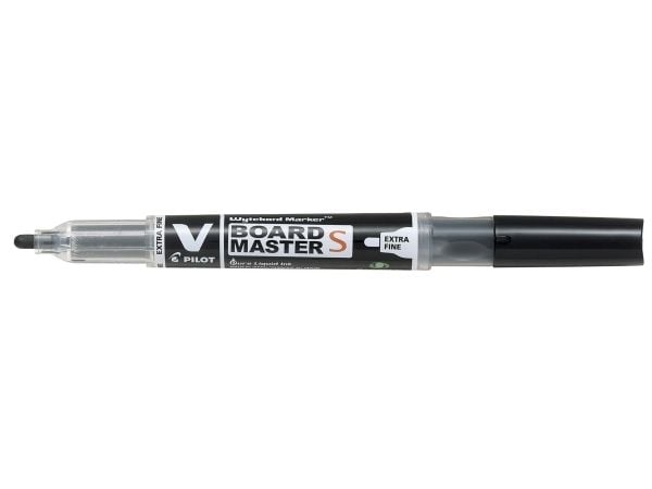 Pilot V-Board Master S, Musta, Ohut pää, Musta, Läpinäkyvä, Muovi, Pyöreä, 3,5 mm