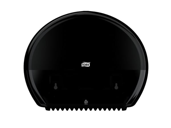 Toiletpapirdispenser ruller, Tork T2 Mini Jumbo, sort 345mmx132mm x 275mm