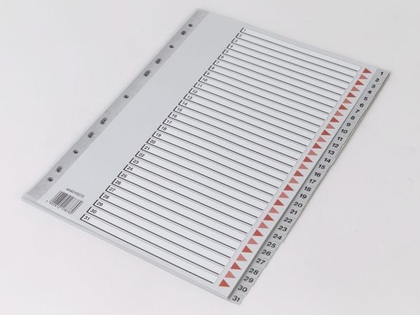 Register, Q-Line, A4,210x297mm, grå Pakke med 10 sæt - (10 stk.)