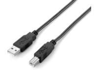 Equip 128860, 1,8 m, USB A, USB B, USB 2.0, Hankjønn/hankjønn, Sort