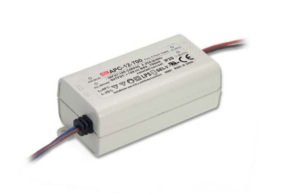 MEAN WELL APC-12-700, 12,6 W, IP42, 90-264 V, 47 ~ 63 Hz, 0.2/230VC;0.35/115VC, 0,7 A