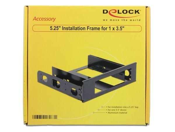 Delock - Uttagbar harddiskramme - fra 5,25" til 3,5" - svart