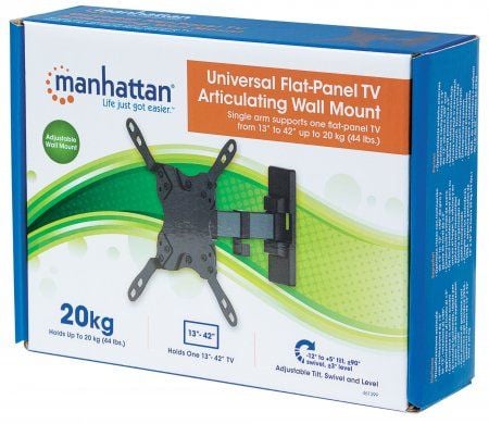 Manhattan 461399, 20 kg, 33 cm (13"), 106,7 cm (42"), 75 x 75 mm, 200 x 200 mm, Svart