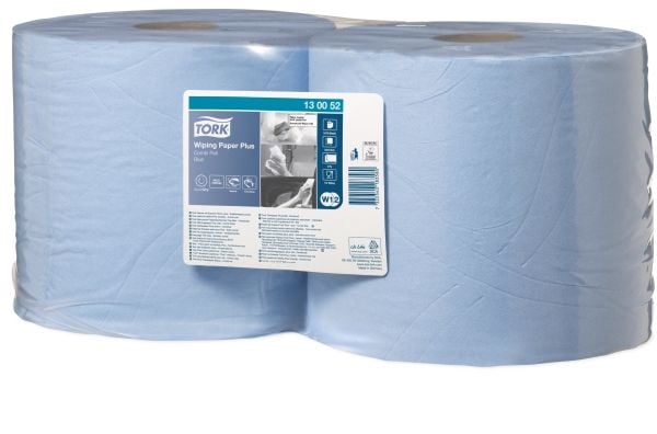 Aftørringspapir Tork W1/W2 Plus kombi 2-lag blå - (2 ruller pr. karton)