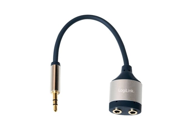LogiLink CA1100, Blå, 3.5 mm, 2x 3.5 mm, Hankjønn, Hunkjønn, 0,18 m