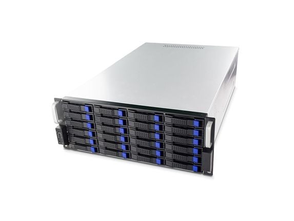 FANTEC SRC-4240X07 4HE lagringschassi 680 mm med Mini SAS SFF-8087 till 24x 8,89 cm SATA-SAS Hot-Swap backplane 5x fläktar (1873)
