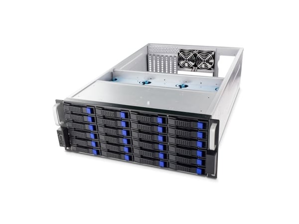 FANTEC SRC-4240X07 4HE lagringschassi 680 mm med Mini SAS SFF-8087 till 24x 8,89 cm SATA-SAS Hot-Swap backplane 5x fläktar (1873)