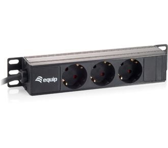 Equip 333299, 1U, Plast, Sort, 3 AC-utganger, 1,5 m, 250 V Equip 333299, 1U, Plast, Sort, 3 AC-utganger, 1,5 m, 250 V
