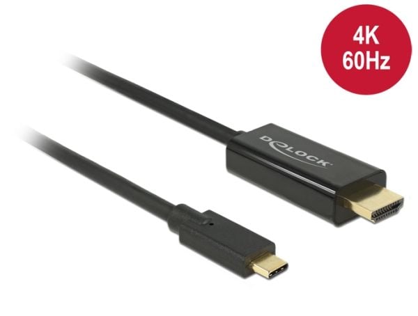 Delock - Extern videoadapter - Parade PS176 - USB-C - HDMI - svart