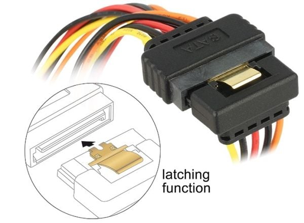 Delock - Strømkabel - SATA-strøm (hann) til SATA-strøm (hunn) - 3.3 / 5 / 12 V - 15 cm
