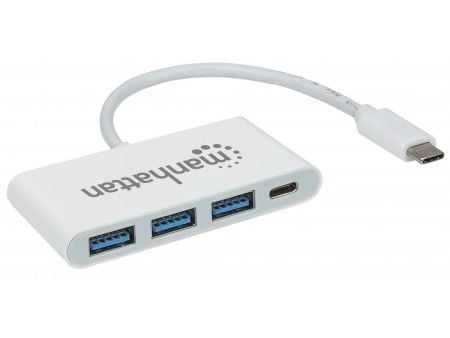 Manhattan 163552, USB 3.2 Gen 1 (3.1 Gen 1) Type-C, USB 3.2 Gen 1 (3.1 Gen 1) Type-A, USB 3.2 Gen 1 (3.1 Gen 1) Type-C, 5000 Mbit/s, Vit, Akrylnitr...