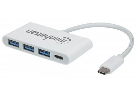 Manhattan 163552, USB 3.2 Gen 1 (3.1 Gen 1) Type-C, USB 3.2 Gen 1 (3.1 Gen 1) Type-A, USB 3.2 Gen 1 (3.1 Gen 1) Type-C, 5000 Mbit/s, Hvit, Akryloni...