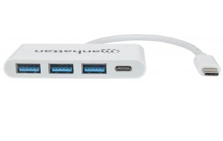 Manhattan 163552, USB 3.2 Gen 1 (3.1 Gen 1) Type-C, USB 3.2 Gen 1 (3.1 Gen 1) Type-A, USB 3.2 Gen 1 (3.1 Gen 1) Type-C, 5000 Mbit/s, Hvit, Akryloni...