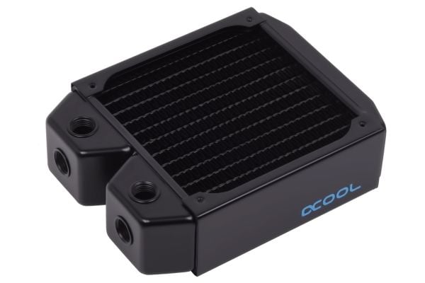 Alphacool Kühler, Kjøleribbe, Messing, Kopper, Stål, Sort, 12 cm, 124 mm, 157 mm