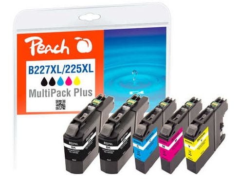 Peach Multi Pack Plus - 5-pack - svart, gul, cyan, magenta - kompatibel - blekkpatron (alternativ for: Brother LC-225XLC, Brother LC-225XLM, Brothe...