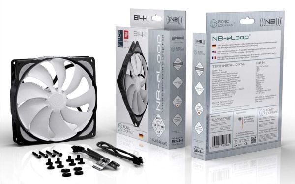 Noiseblocker NB-eLoop B14-PS - Black Edition - insertti tuulettimella - 140 mm - musta