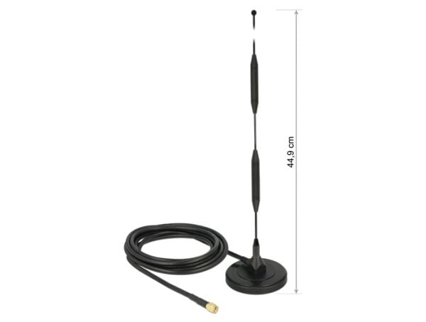 DeLOCK 12425, 5 dBi, 0.700 - 0.960 / 1.710 - 2.700 GHz, 50 O, Ympyräsäteilyantenni, SMA, Pystypolarisaatio