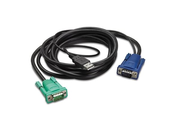APC AP5822, 3,66 m, musta, USB-A, HD-15, 165 mm, 50 mm