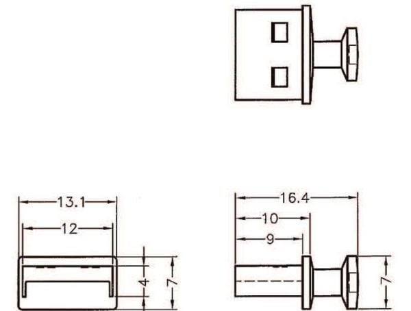 DeLOCK 64009, USB A-tyyppi, Musta, Akryylinitriilibutadieenistyreeni (ABS), 13,1 mm, 16,4 mm, 7 mm
