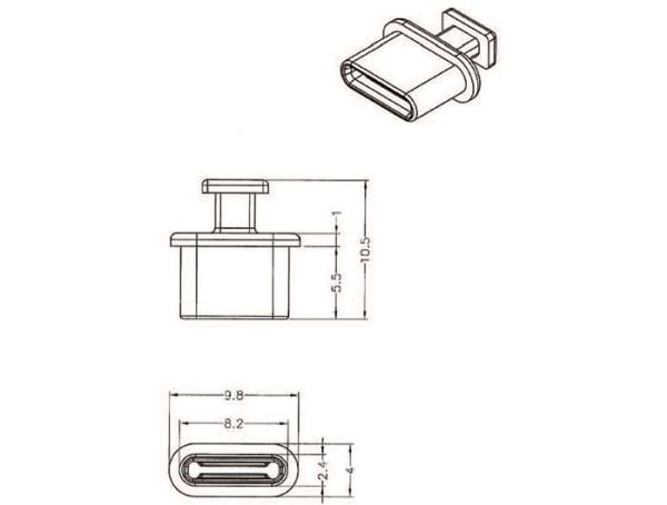 DeLOCK 64013, USB Type-C, Musta, Polyeteeni (PE), 9,8 mm, 10,5 mm, 4 mm