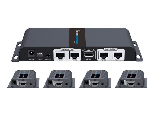 HDMI-sender DELTACOIMP via Ethernet-kabel, 1080p i 60Hz, opptil 40m, svart / HDMI-276