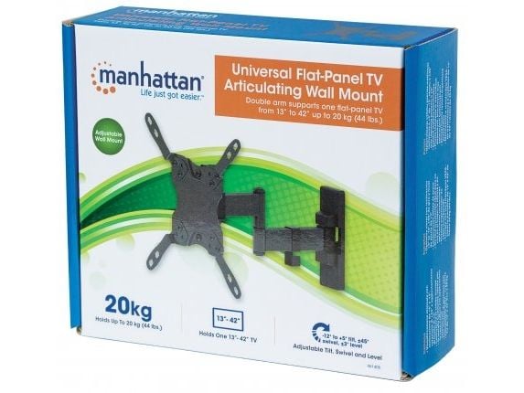 Manhattan 461405, 75 x 75 mm, 200 x 200 mm, -12 - 5°, -45 - 45°, Stål, Svart