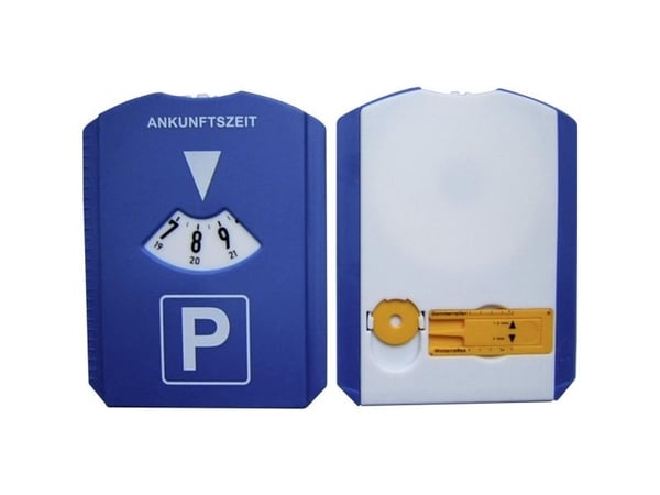 HP Autozubehör 19944 parkeringsskiva 15 mm x 11 cm x 11 cm x 15 mm med tvättskrapa, med mätare för mönsterdjup, med myntfack, med isskrapa, med 2 c...