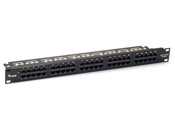 Equip 125295, Cat3, Sort, Rackmontering, 1U, 44 mm, 483 mm