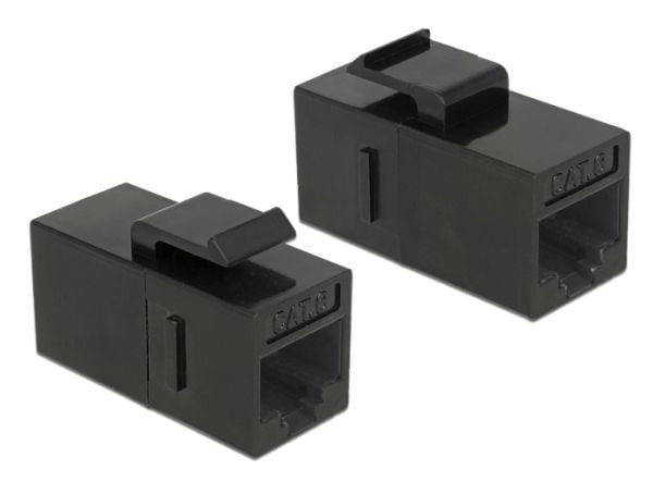 DeLOCK 86381, Kulmikas, Musta, RJ-45, RJ-45, Naaras, Naaras