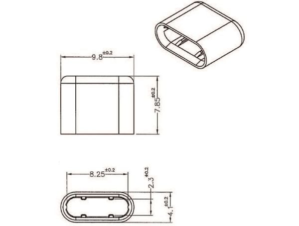 DeLOCK 64008, USB Type-C, Musta, Polyeteeni (PE), 7,85 mm, 9,8 mm, 4,1 mm