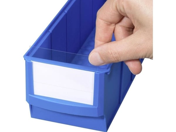 Allit 456596 påskriftsetiketter for lagerkasser ProfiPlus ShelfBox Label S hvit, transparent (20 stk.)