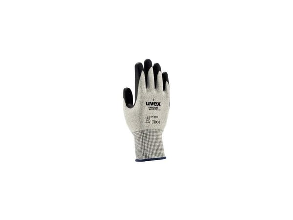 Uvex unidur 6659 foam, Musta, Harmaa, Aikuinen, Aikuinen, Mies, Polyeteeni, Kuitu, Polyamidi
