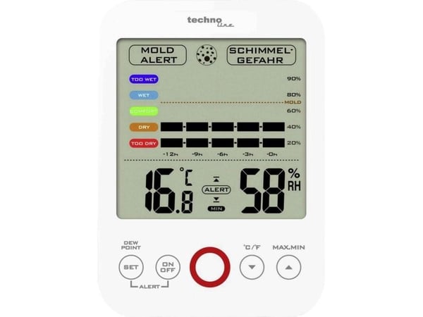 Techno Line WS 9422 luftfuktighetsmåler (hygrometer) 20–95 % rf med duggpunkt-/muggvisning