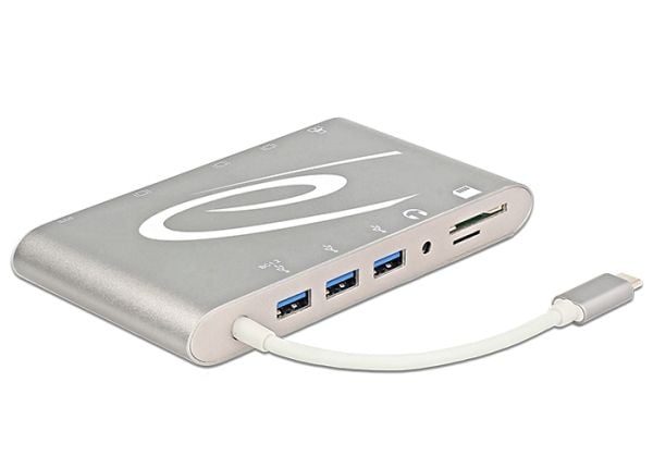 Delock USB Type-C 3.1 Docking Station 4K - Dokkingstasjon - USB-C - VGA, HDMI, Mini DP - 1GbE
